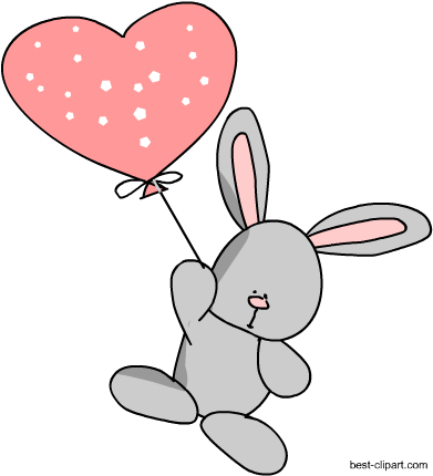Bunny And Balloon Clip Art - Clip Art (450x450)