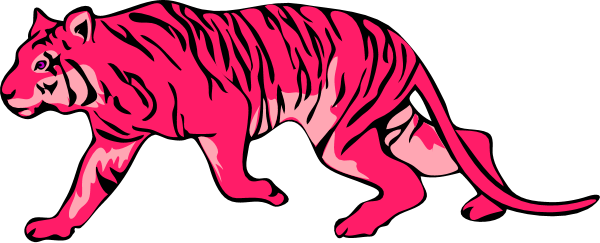 Tiiger Clipart Red - Red Tiger Clipart (600x243)