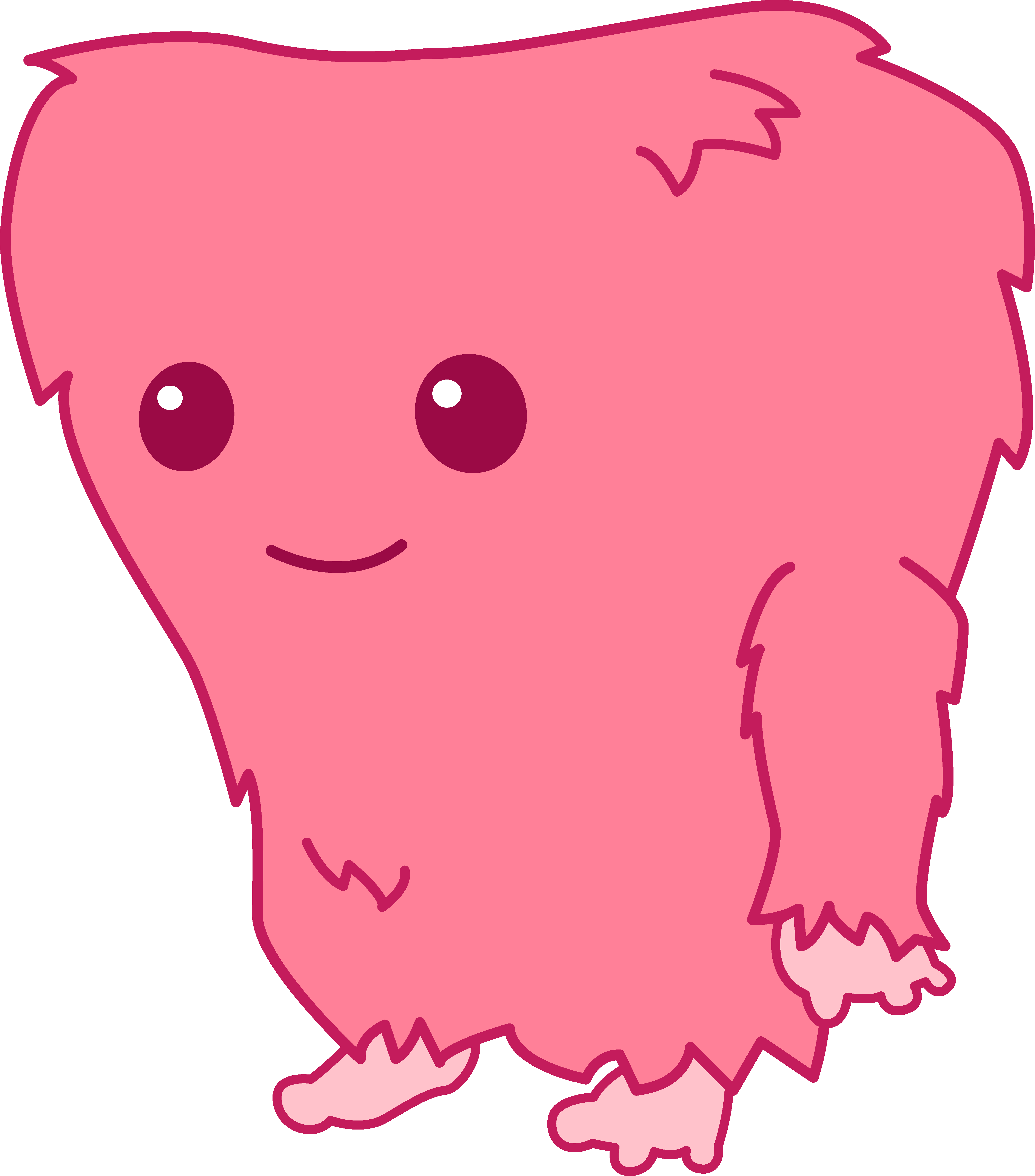 Fuzzy Cute Monster Clipart - Bigfoot Clipart (4812x5466)