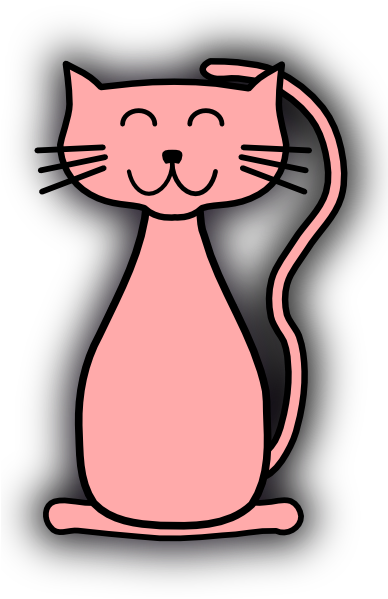 Pink Cat Clip Art - Cat (420x598)