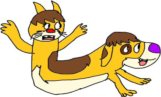 Catdog Running By Tigerbreath13 - Cartoon (633x650)