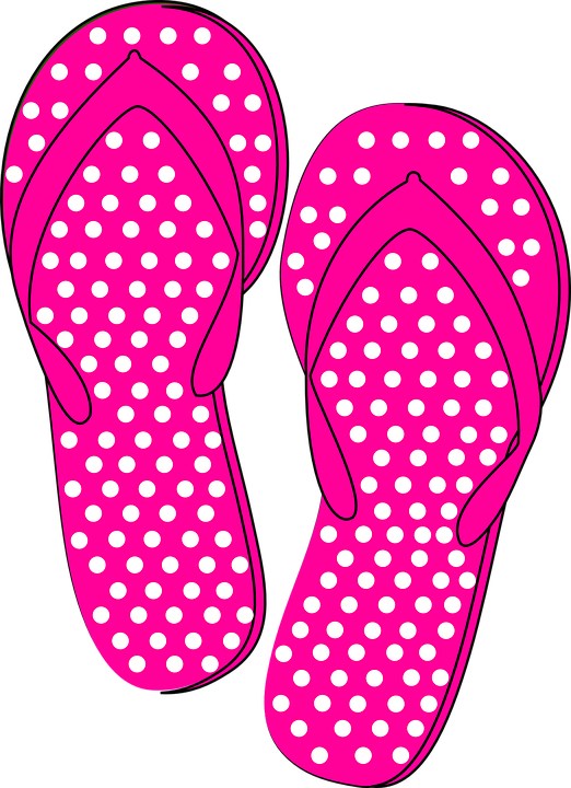 Free Vector Graphic - Orange Flip Flops Clipart (522x720)