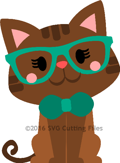 Hipster Kitty $1 - Cartoon (400x542)
