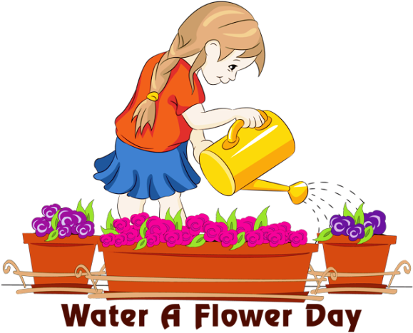 Explore Wishes Messages, Art Clipart And More - Water A Flower Day (611x480)