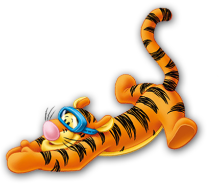 Tiger Clipart Swimming - Personalised Tigger Card (446x361)