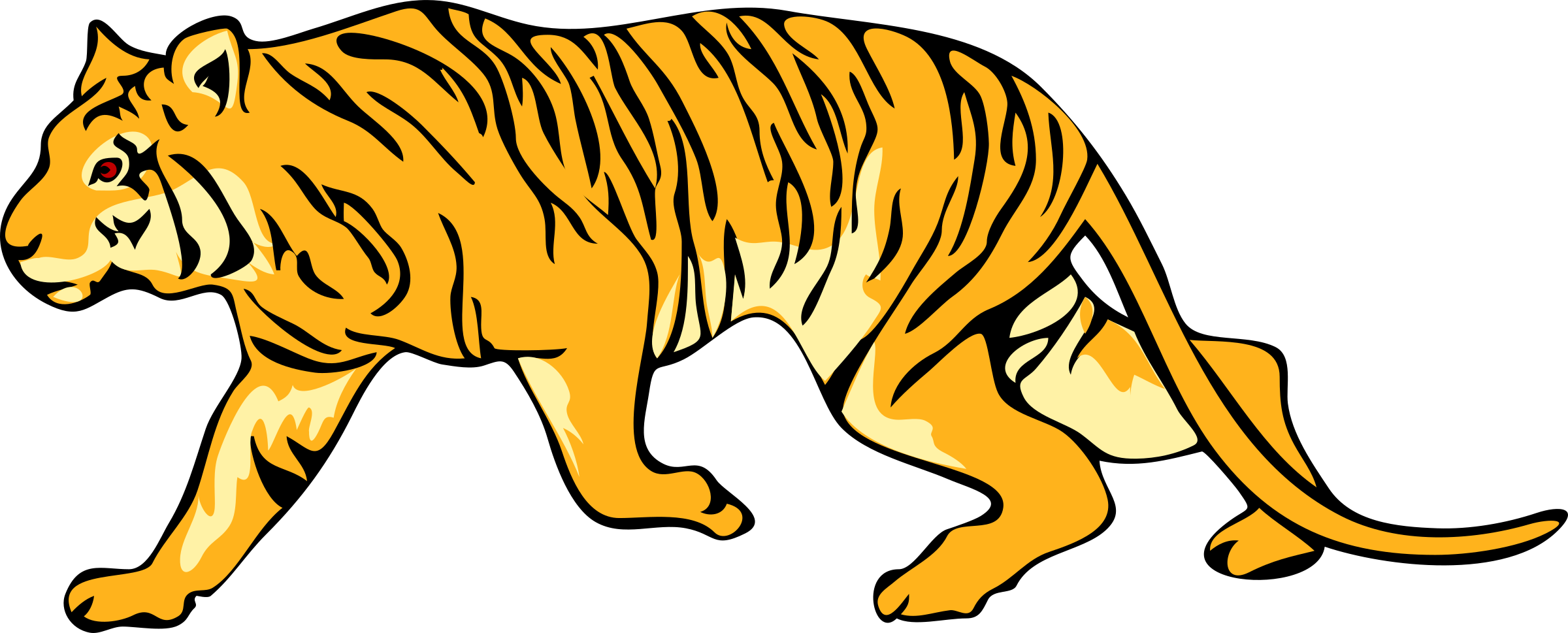 Baby Tiger Clipart 11, - Tiger Clipart (2400x969)