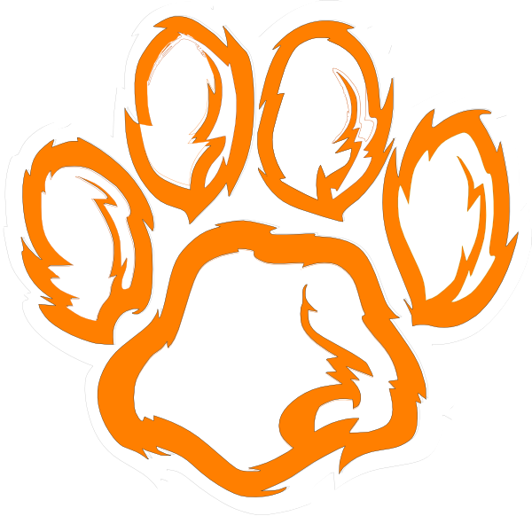 Tiger - Lion Paw Print Clip Art (600x582)