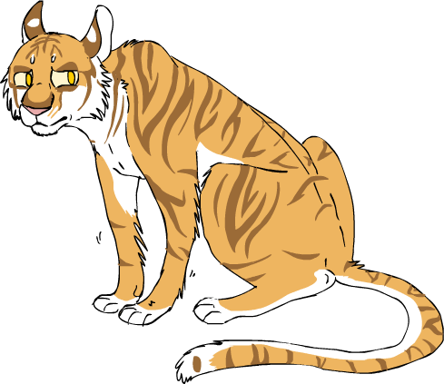 Golden Tiger By Mechanicalmasochist On Deviantart - Tiger Art Transparent (489x423)