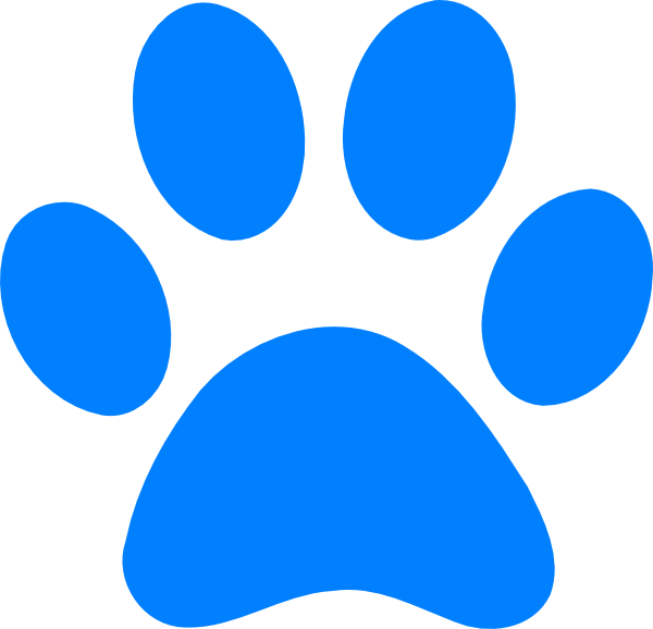 Blue Wildcat Paw Print Clip Art - Blue Paw Print Logo (600x578)
