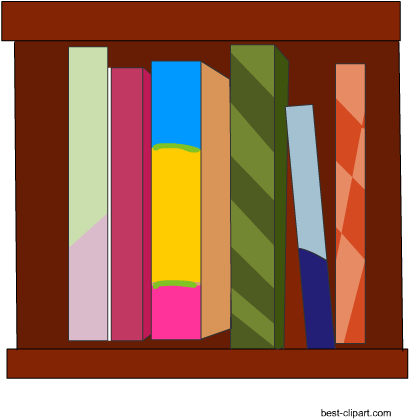 Books Inside A Shelf Clipart - Clip Art (450x450)