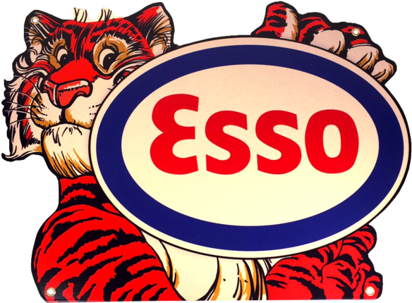 Esso Tiger Sign - Esso Tiger Logo (600x448)