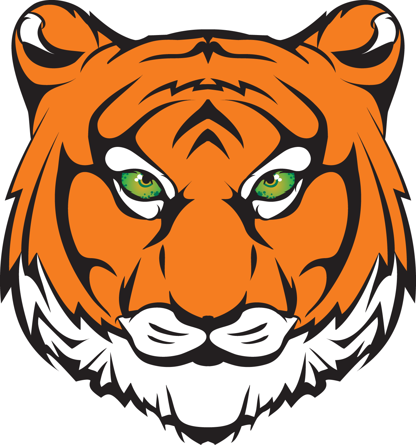 Tiger Head In Color - Milaca High School Wolves Mascot (1353x1448)