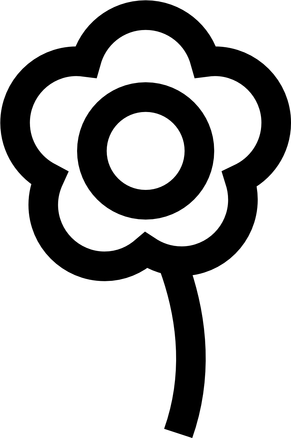 Blue Flower Black White Line Art Coloring Book Colouring - Coloring Book (969x1491)