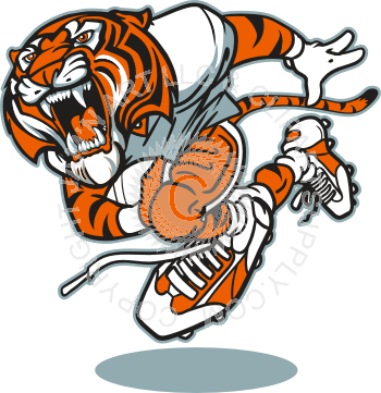 Tiger Clipart Football Player - Alexis I. Dupont High School (350x361)