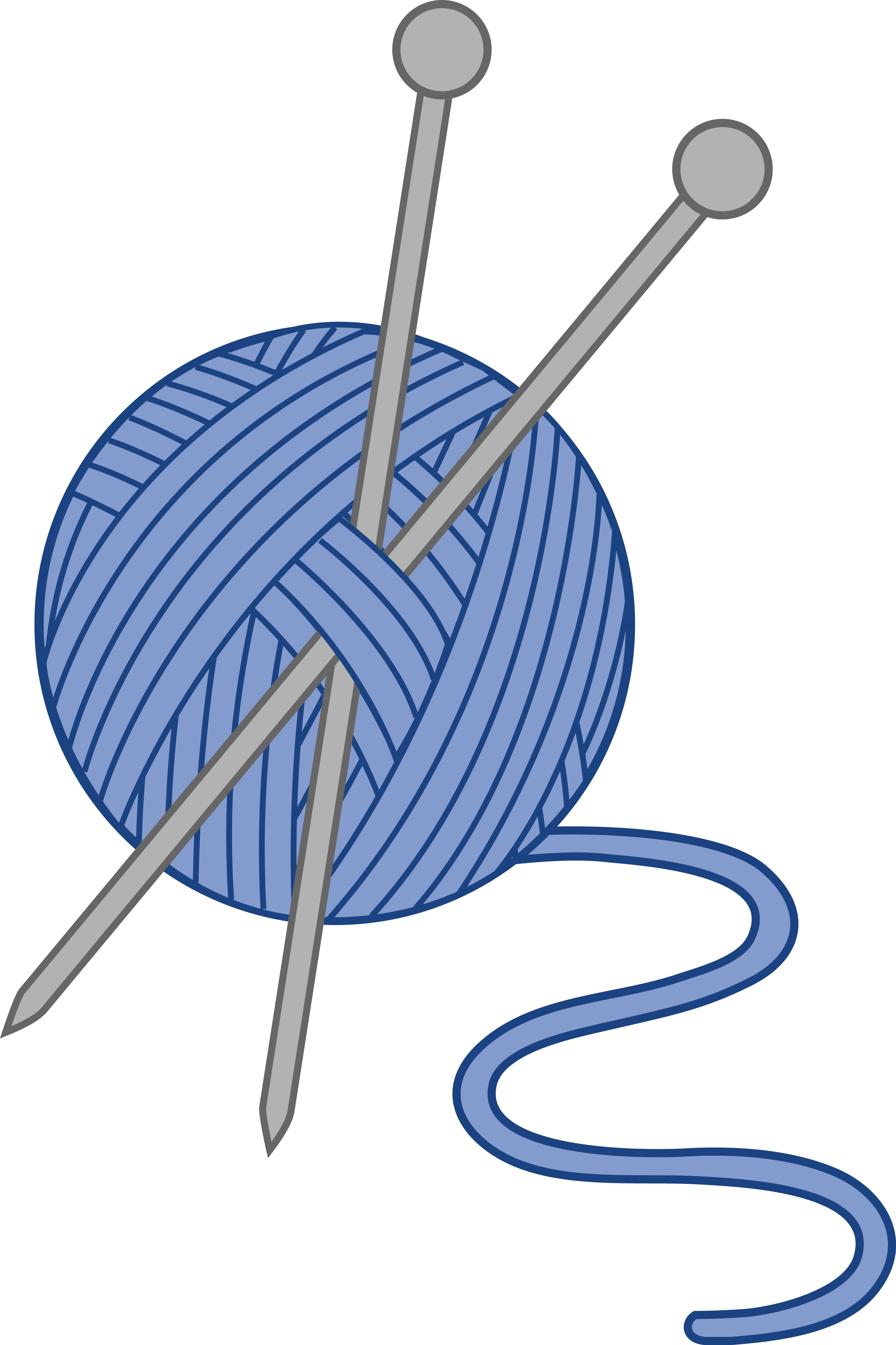Clip Art Yarn Craft Clipart - Knitting Needles Clip Art (3206x4809)