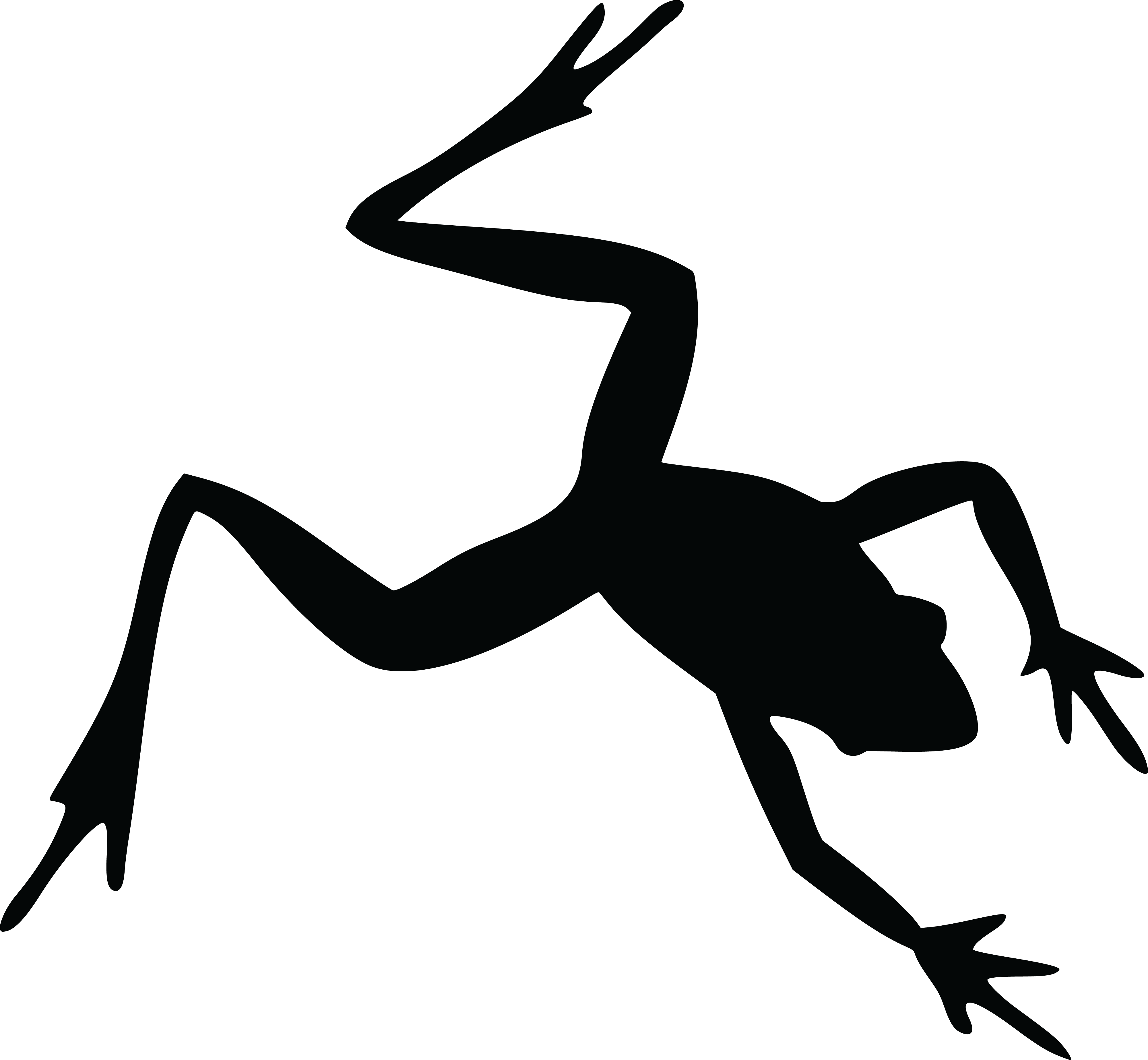 Free Clipart Of A Frog Silhouette - Frog Silhouettes (4000x3693)
