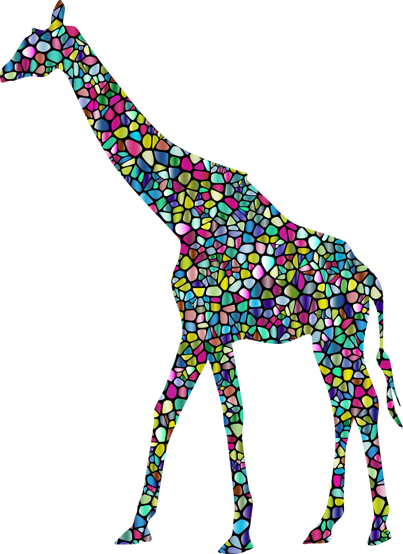 Tiled Giraffe Landscape Silhouette Minus Landscape - Giraffe (1679x2308)