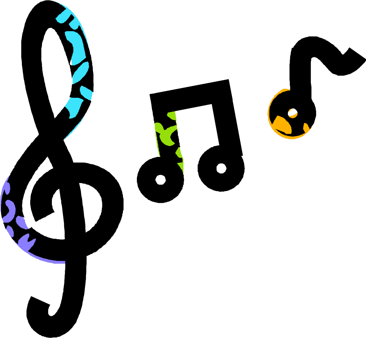 Rhymes - Music Notes Clip Art (1184x1150)