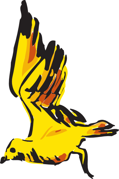 Yellow Birds Flying Clipart - Bird (396x593)