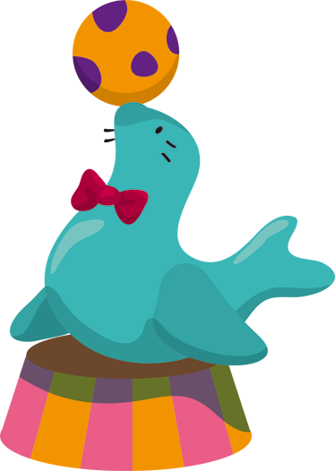 Interesting And Funky Cartoon Like Circus Elements - Cartoon Circus (374x526)