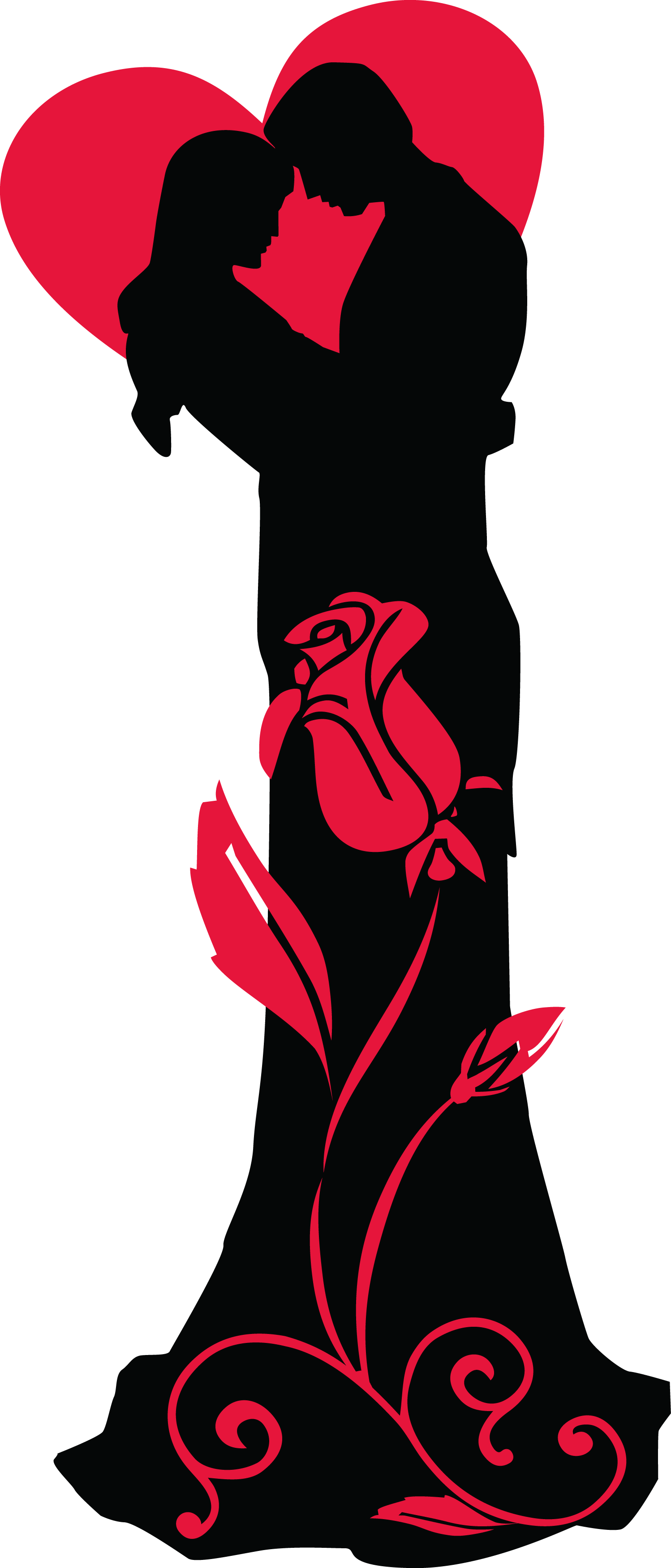 Couple Clip Art - Couple Silhouette (1498x3497)