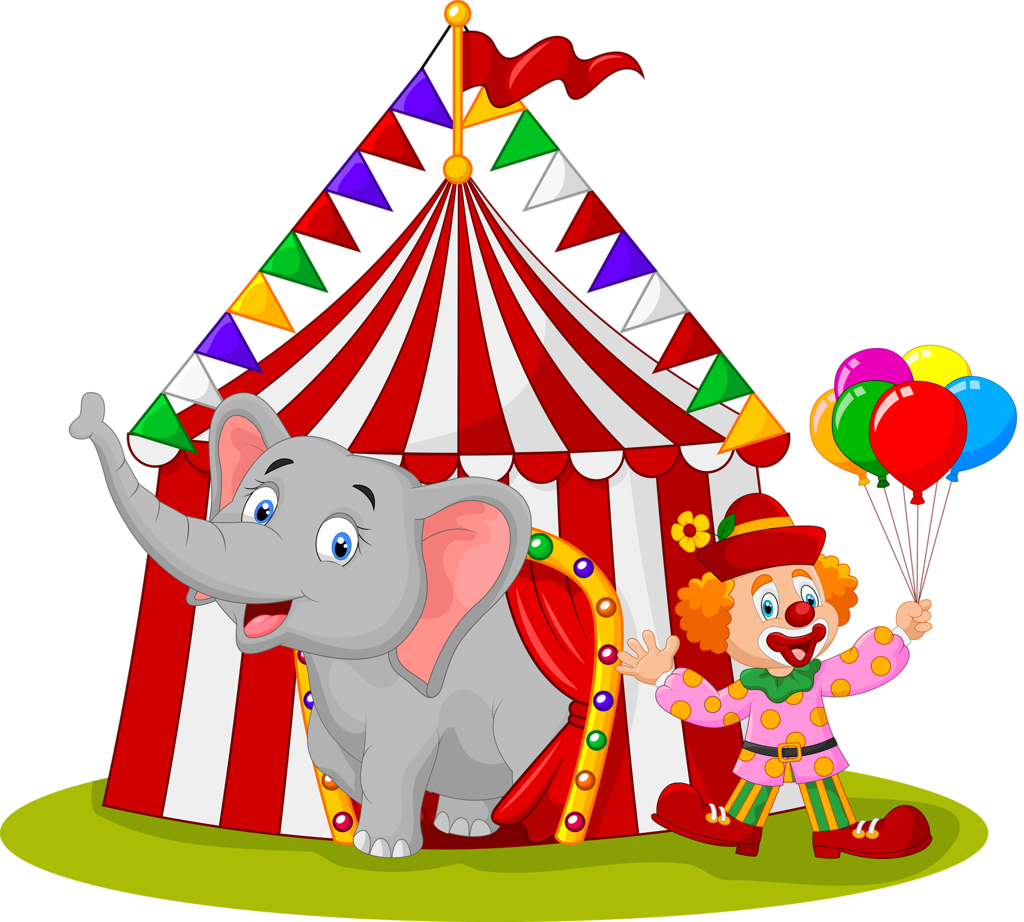 Circus Lion Clip Art - Circus Elephant Cartoon (1024x922)