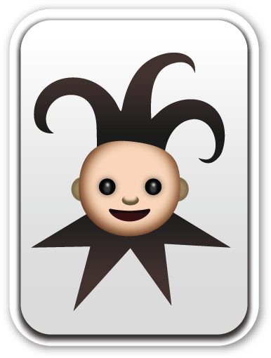 Playing Card Black Joker - Alice In Wonderland Emojis (411x538)