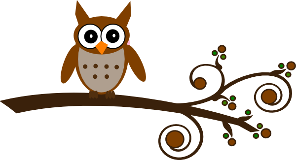 28 Collection Of Brown Owl Clipart - Brown Owl On A Branch Clip Art (600x325)