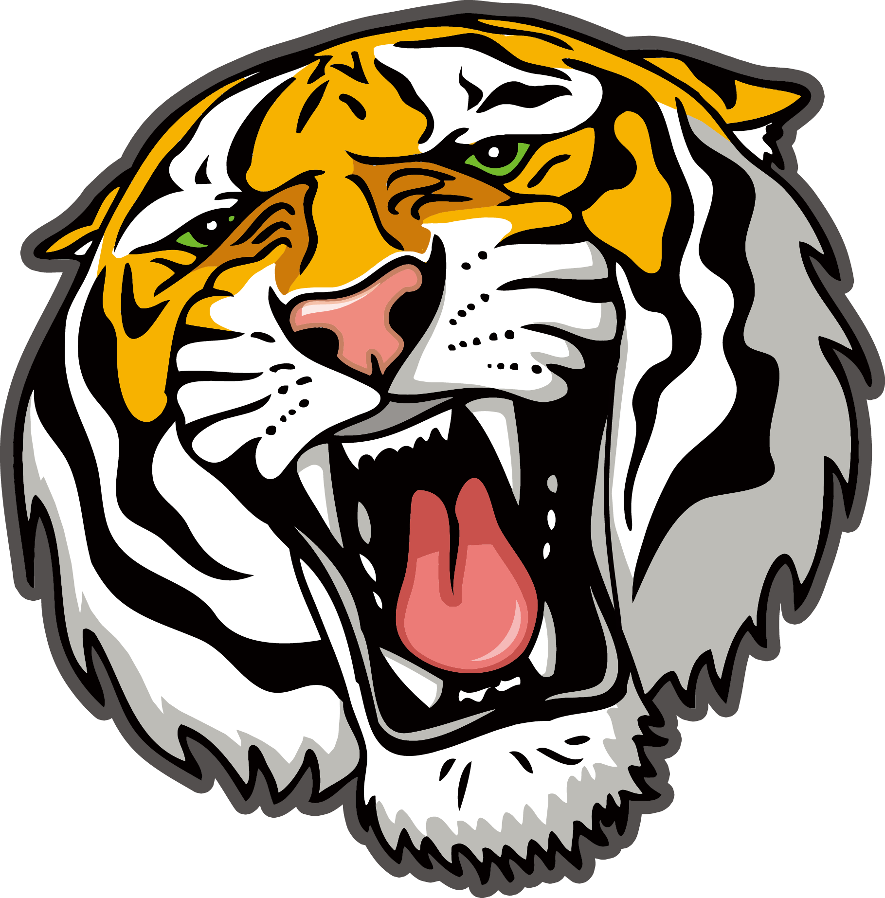 Tiger Line Art Clip Art - Tiger Vector Free Download (1819x1846)