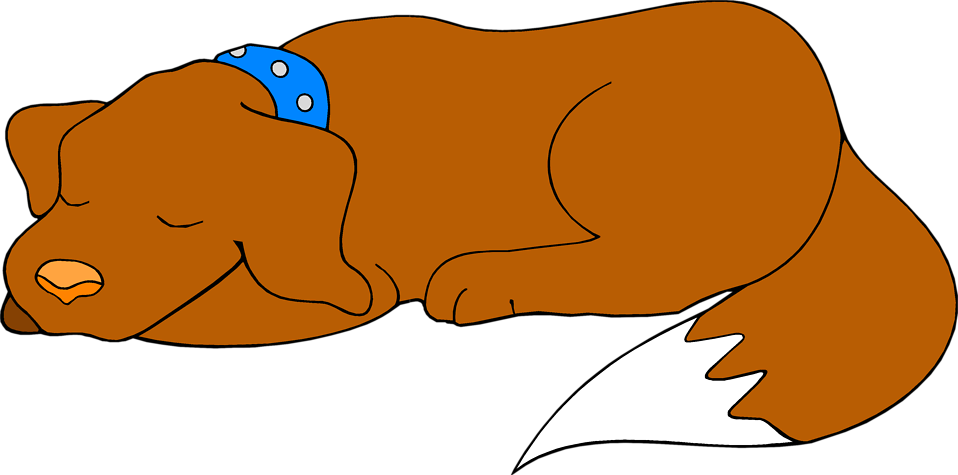 Puppy Clipart Sleepy Dog - Sleeping Dog Clip Art (958x475)