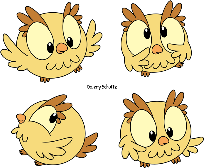 Cute Owl By Daieny - Cartoon (724x600)