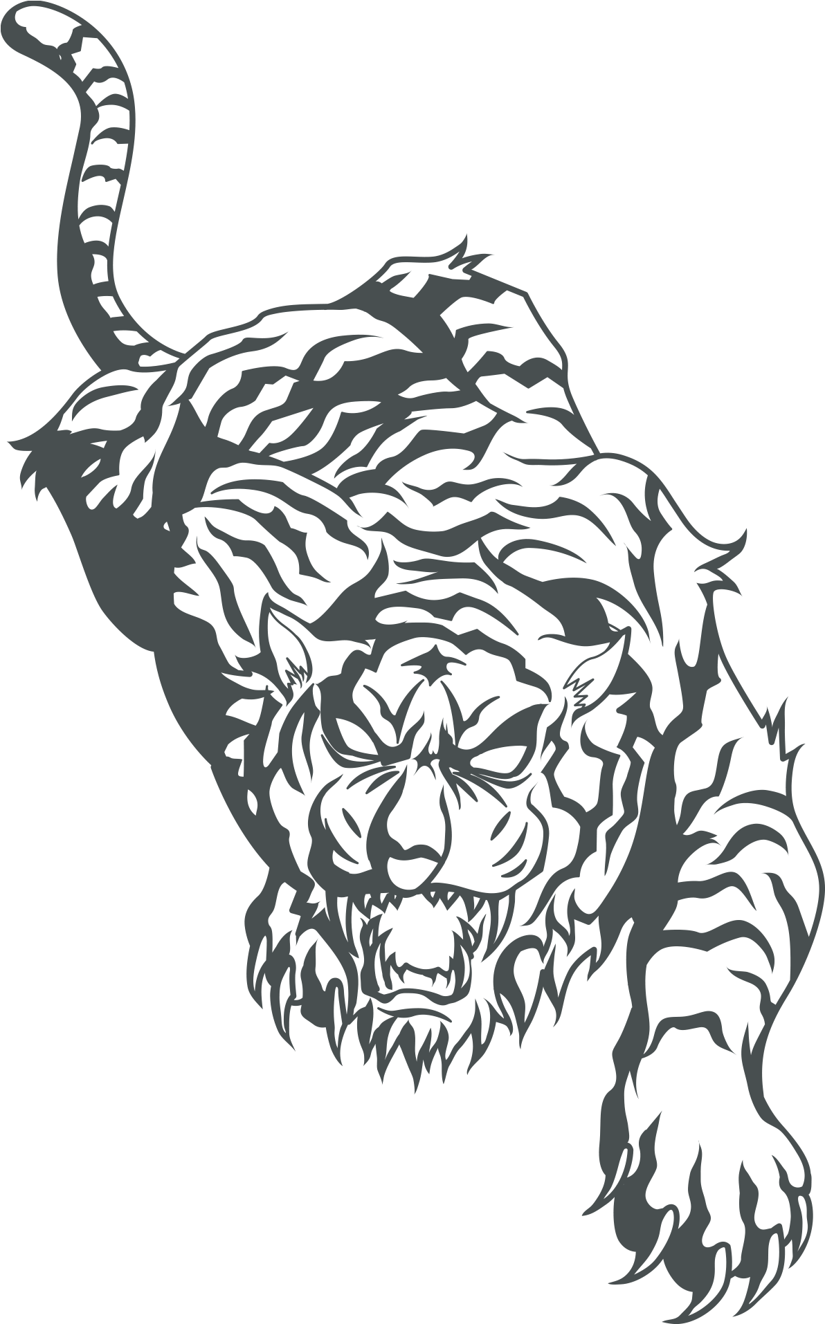 Tiger Tattoo Flash Clip Art - Tiger Tattoo Flash Clip Art (1346x1913)