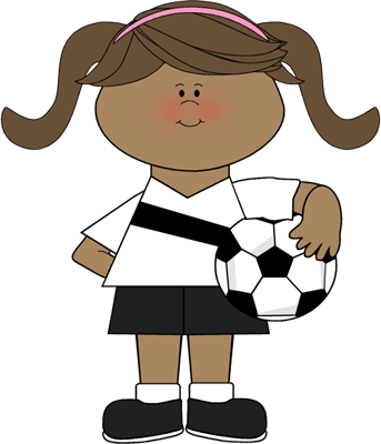 Girl Holding Soccer Ball Clip Art - Girl Holding Ball Clipart (343x400)