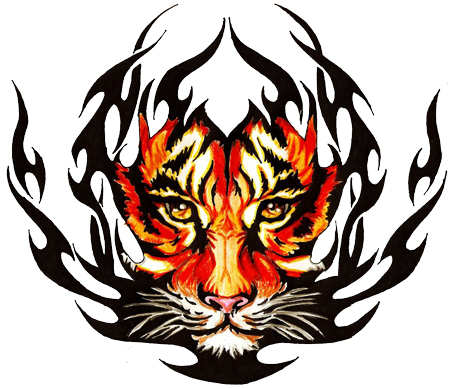 Tribal Tiger Tattoos High Quality - Cb Background Tattoo Hd - (450x389) Png  Clipart Download