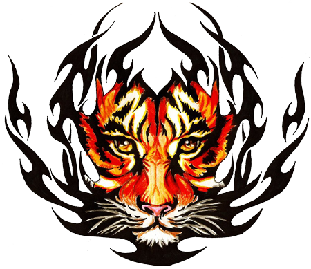 Tribal Tiger Tattoos High Quality - Cb Background Tattoo Hd (450x389)