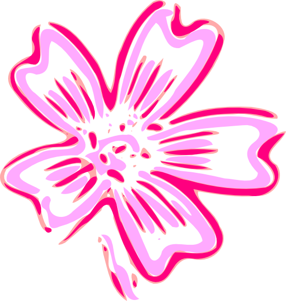 Pink Flower Clip Art - Flowers Clip Art (564x594)