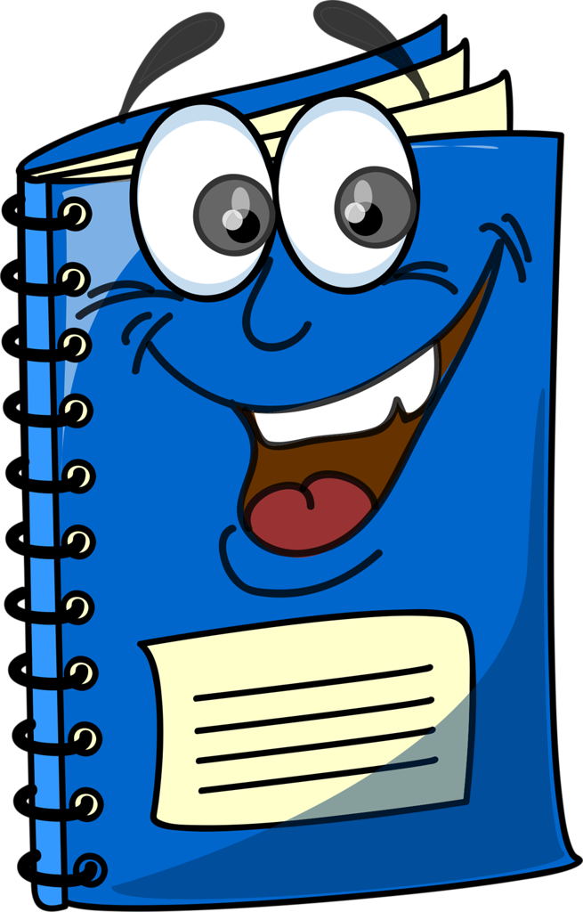 Crayons Stylos - Page - Notebook With Face Clipart (655x1024)