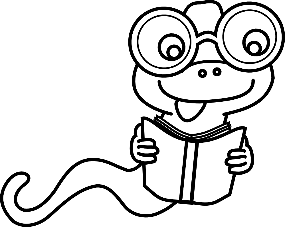 Bookworm Clip Art Black And White Clipart Panda - Book Worm Black And White (999x797)
