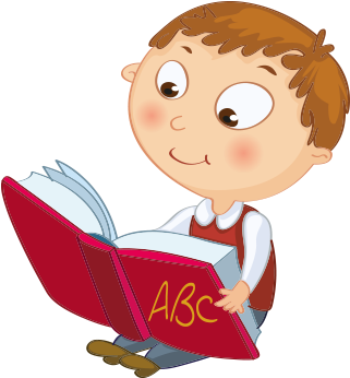Clipart Kitap Okuyan Erkek Çocuk - Estudiante Infantil (400x414)