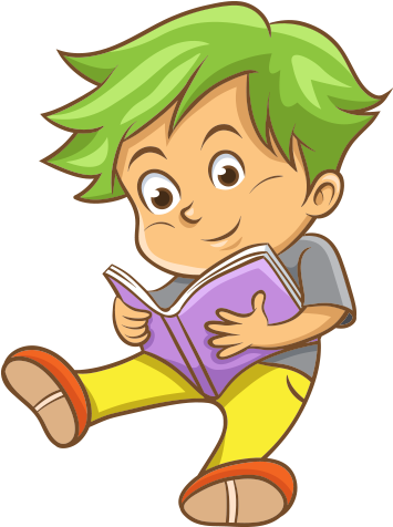 Clipart Kitap Okuyan Çocuk - Kitap Okuyan Insan Çizim (530x527)