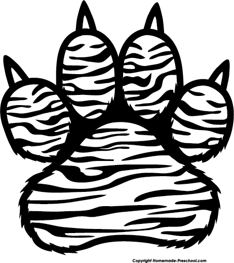 Tiger Paw Print - Tiger Paw Print Drawing (462x518)