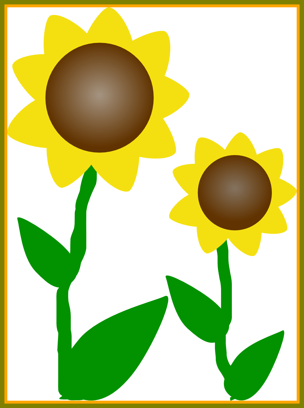 Stunning Sunflower Border Clipart Panda Pics For Png - Animasi Bunga Matahari Png (1049x1409)