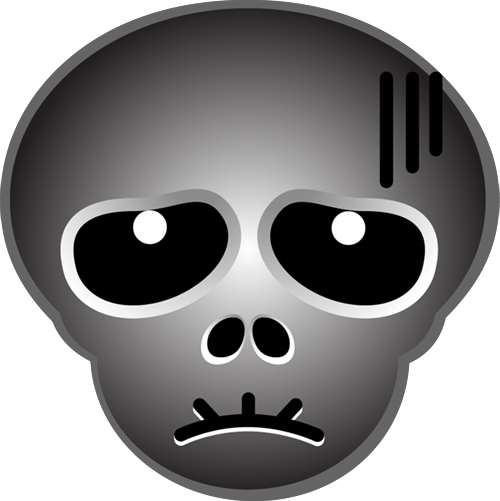 We're In Unhappy Black Skull Territory Here - Skull (500x501)