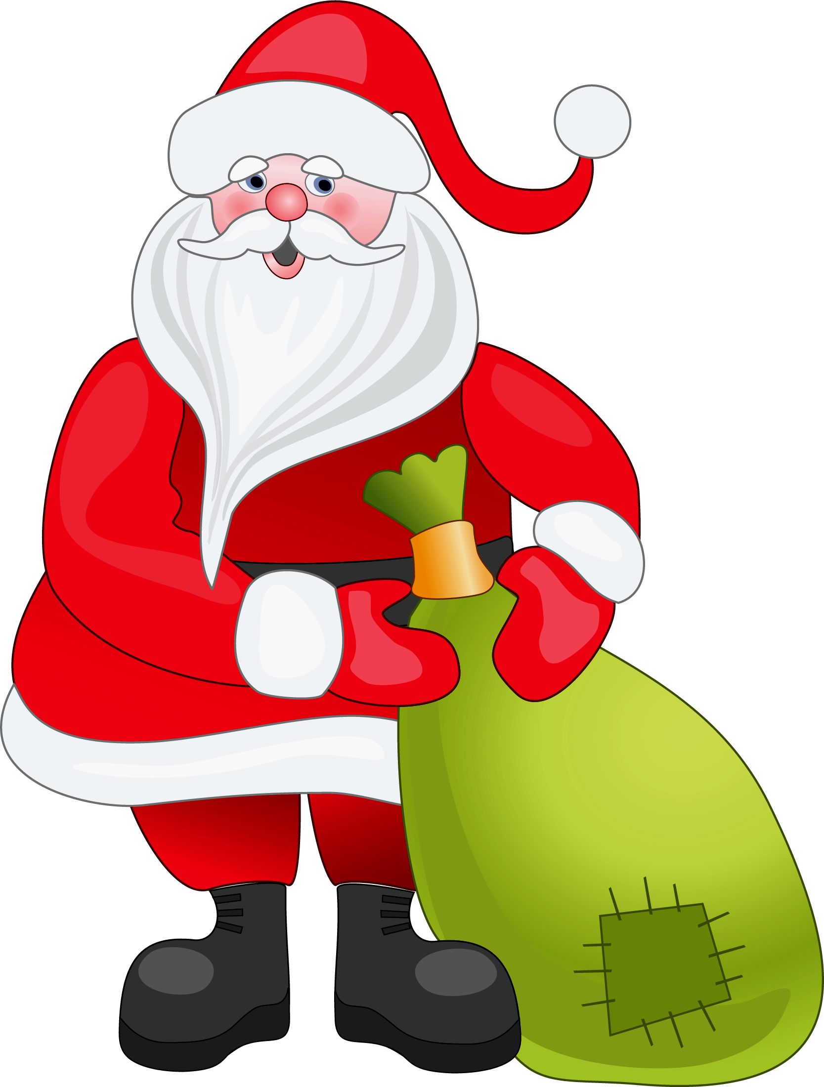 Santa Claus Clipart Free Christmas - Fun Christmas Decorations Coloring Book: For Kid's (1667x2200)