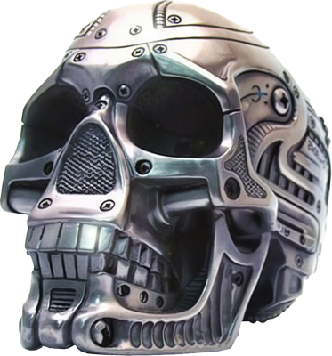 Cyborg Free Png Image - Casco Para Moto Con Craneo (373x400)
