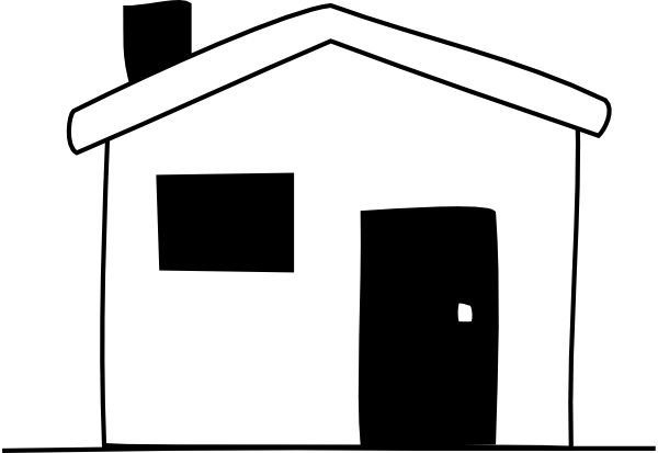 House Black And White School House Clip Art Free - House Easy Clipart (600x413)