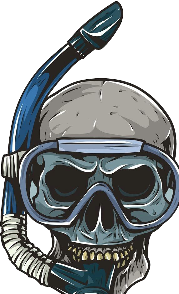 Underwater Diving Scuba Diving Skull Snorkeling Diving - Diving Skull (572x938)