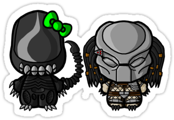 Hello Kitty Style Alien And Predator - Zardoz (375x360)