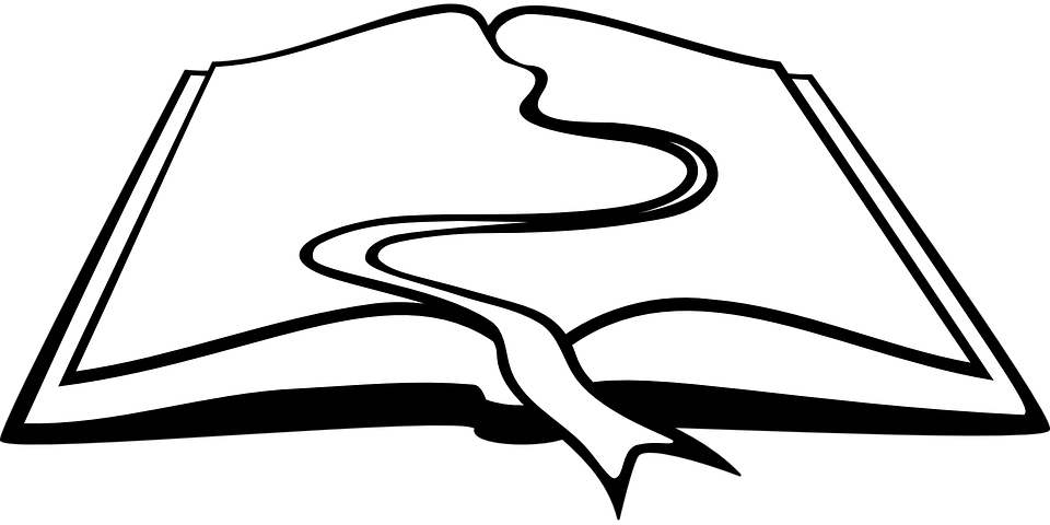 Book Bookmark Reading Author Stream River - Open Book Clip Art (960x480)