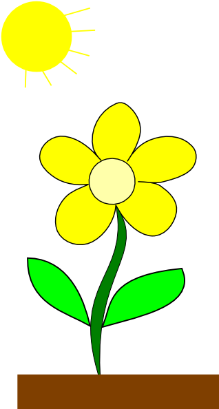 Sunshine Clipart Flower - Cartoon Flower With Sun (318x594)